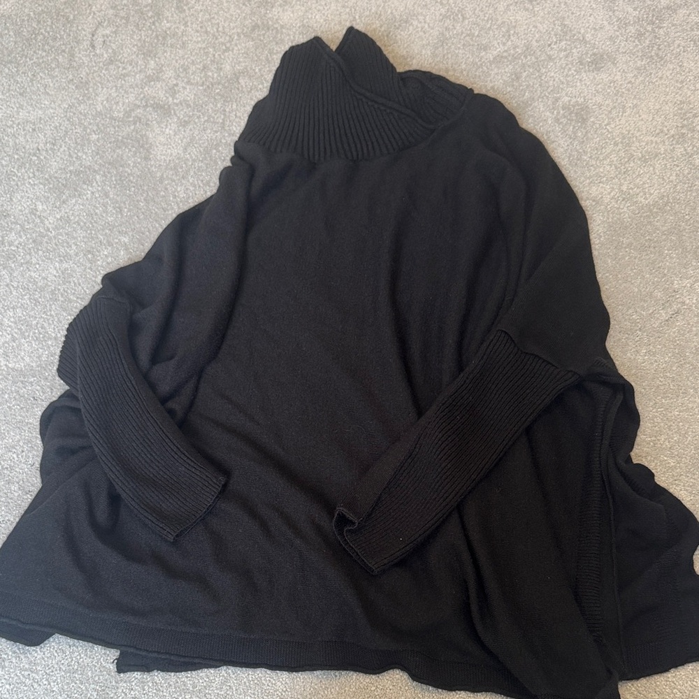 Elegant Black Cowl Neck Sweater